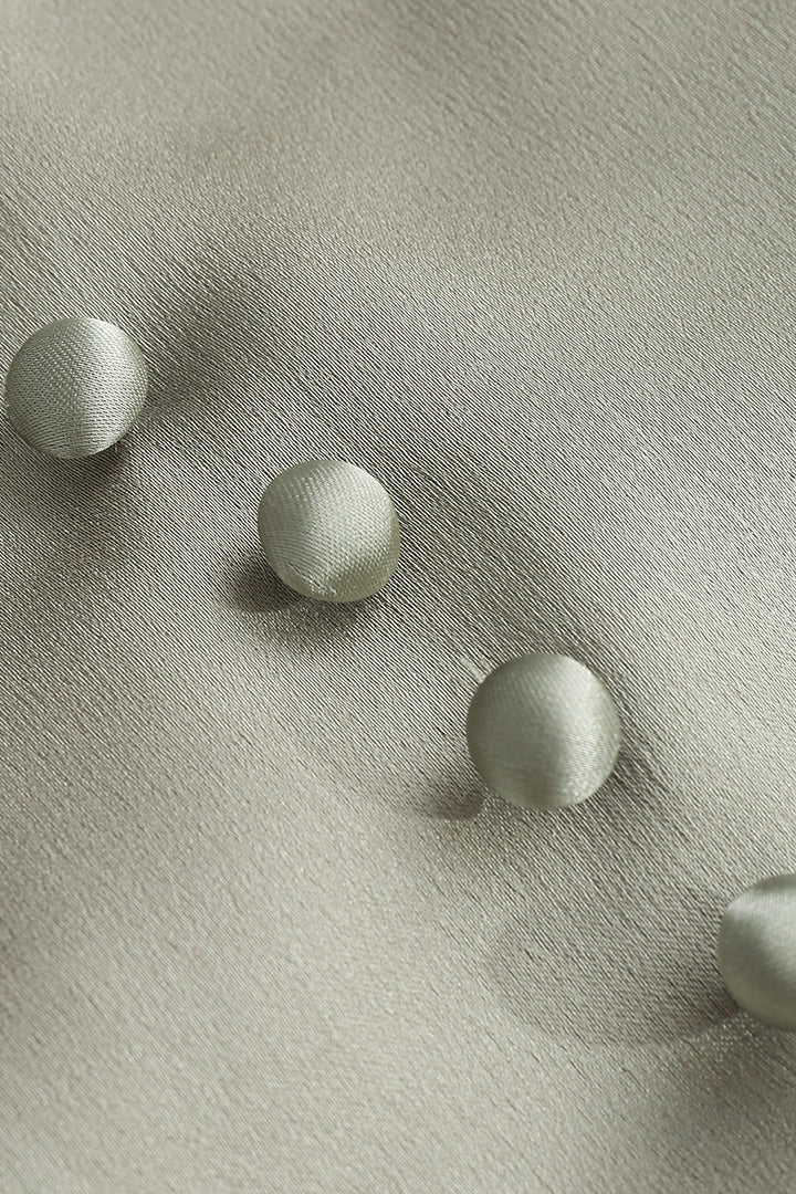 Square Neck V-hem Satin Long Sleeve Top - Image 3