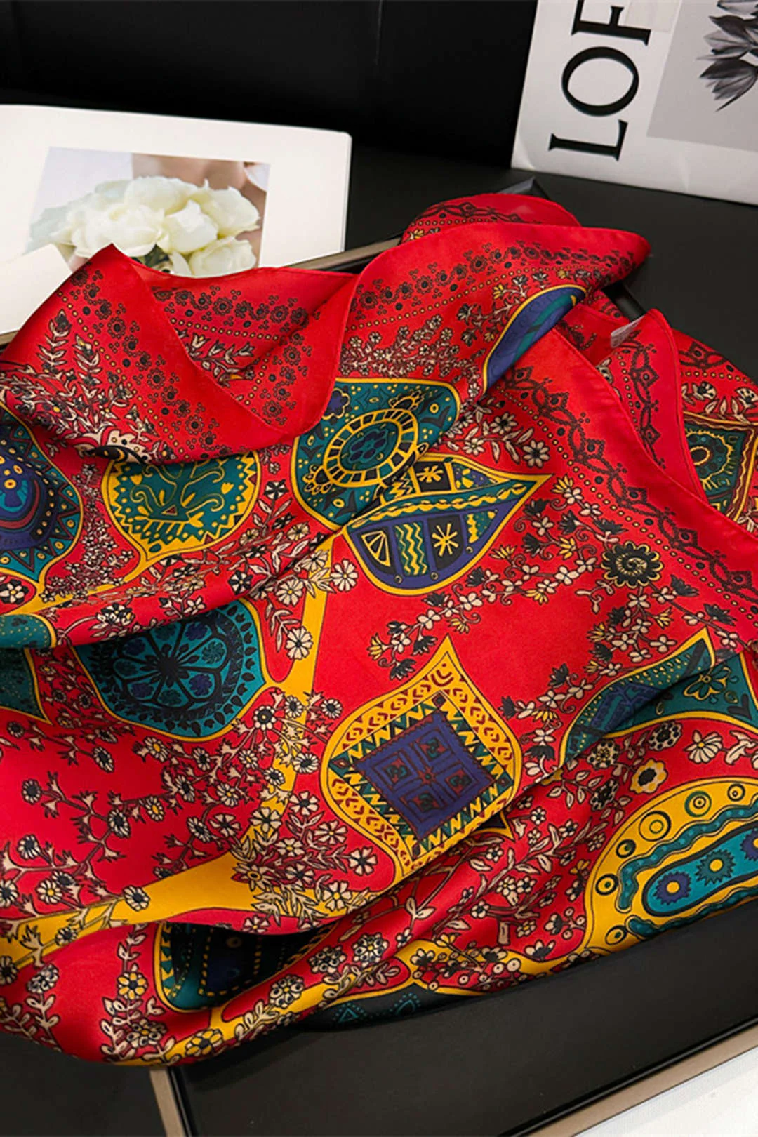 Vintage Print Scarf - Image 4