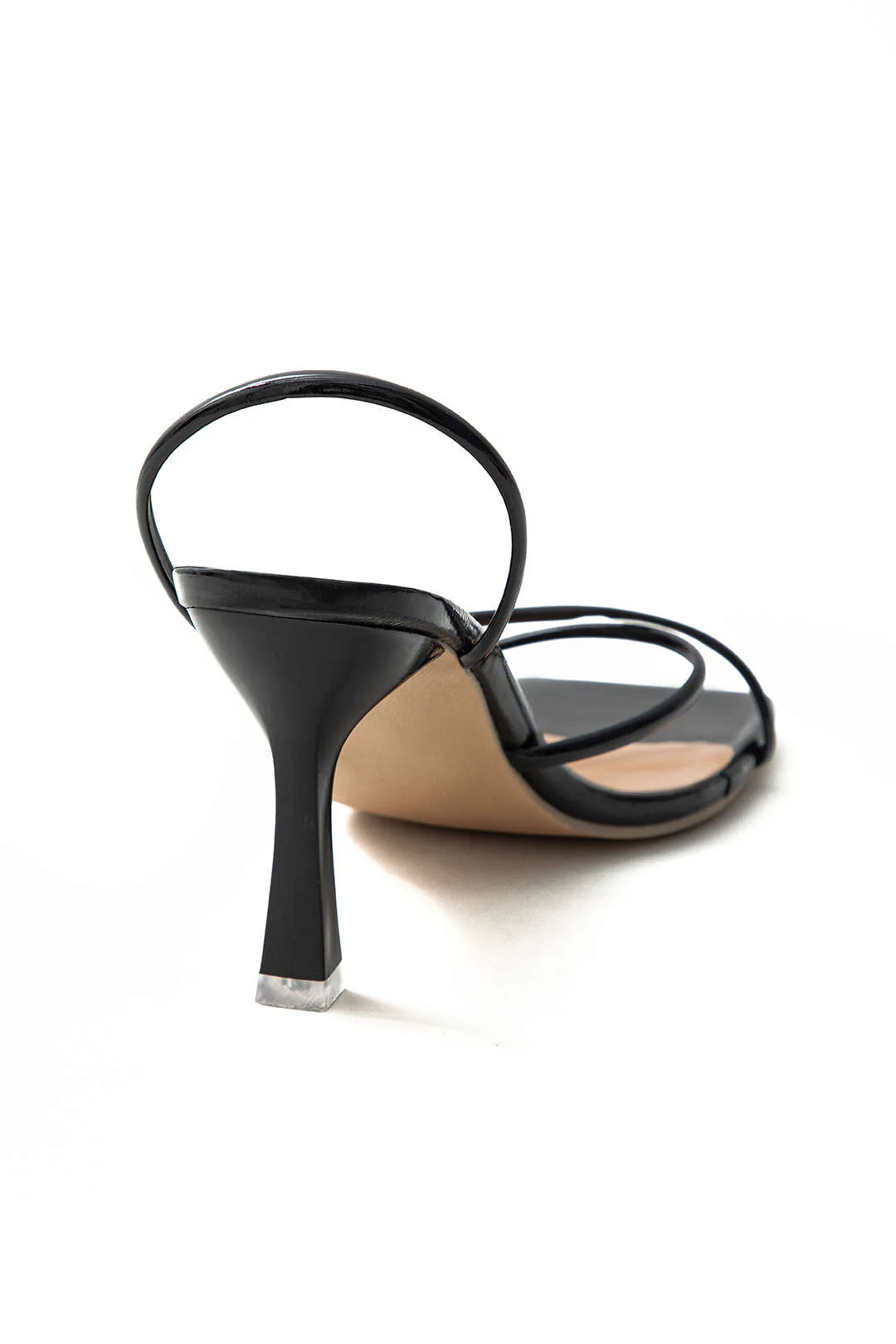 Square Open Toe Cross Strap High Heels - Image 4