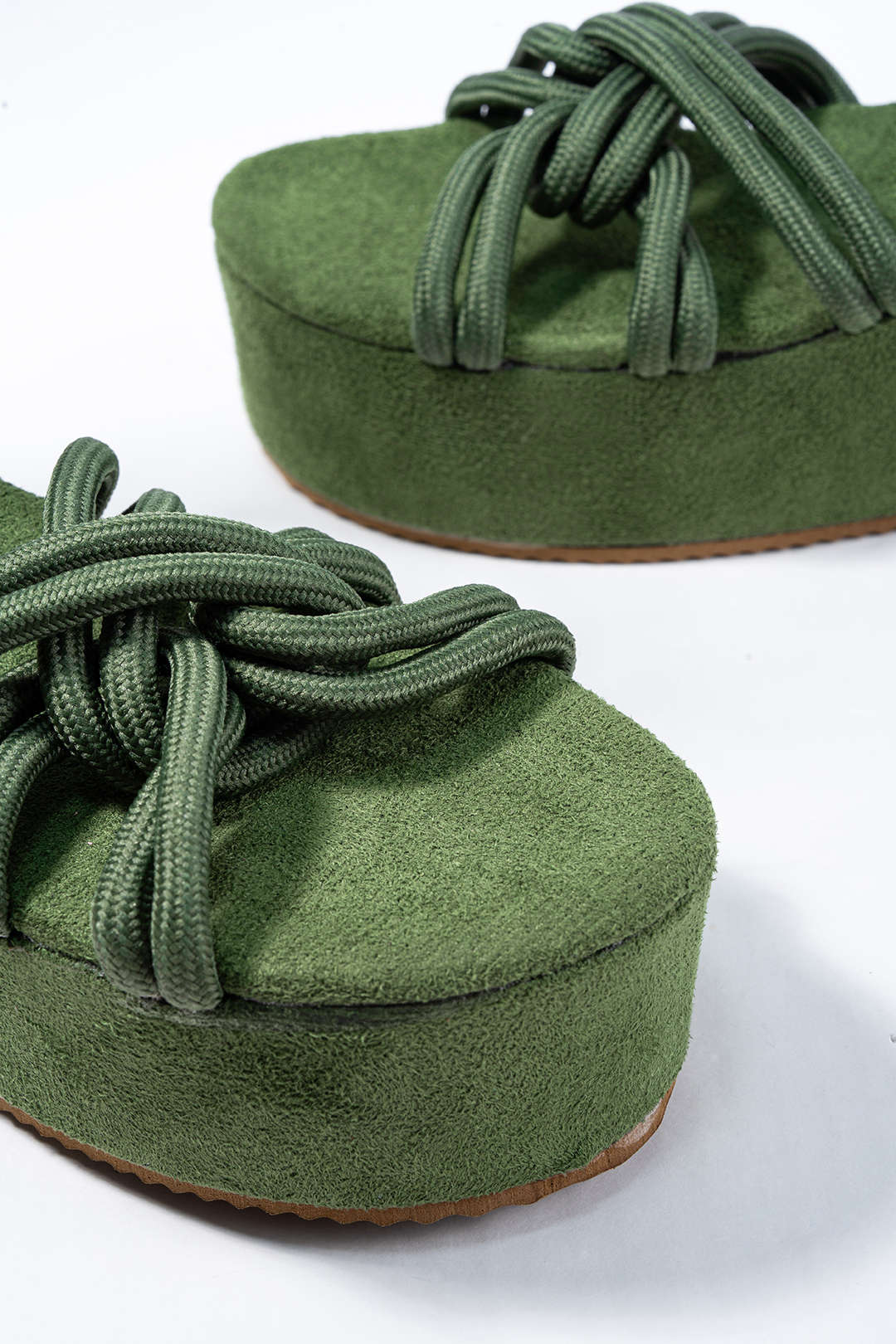 Tie-Up Open Toe Platform Flats Sandals - Image 10