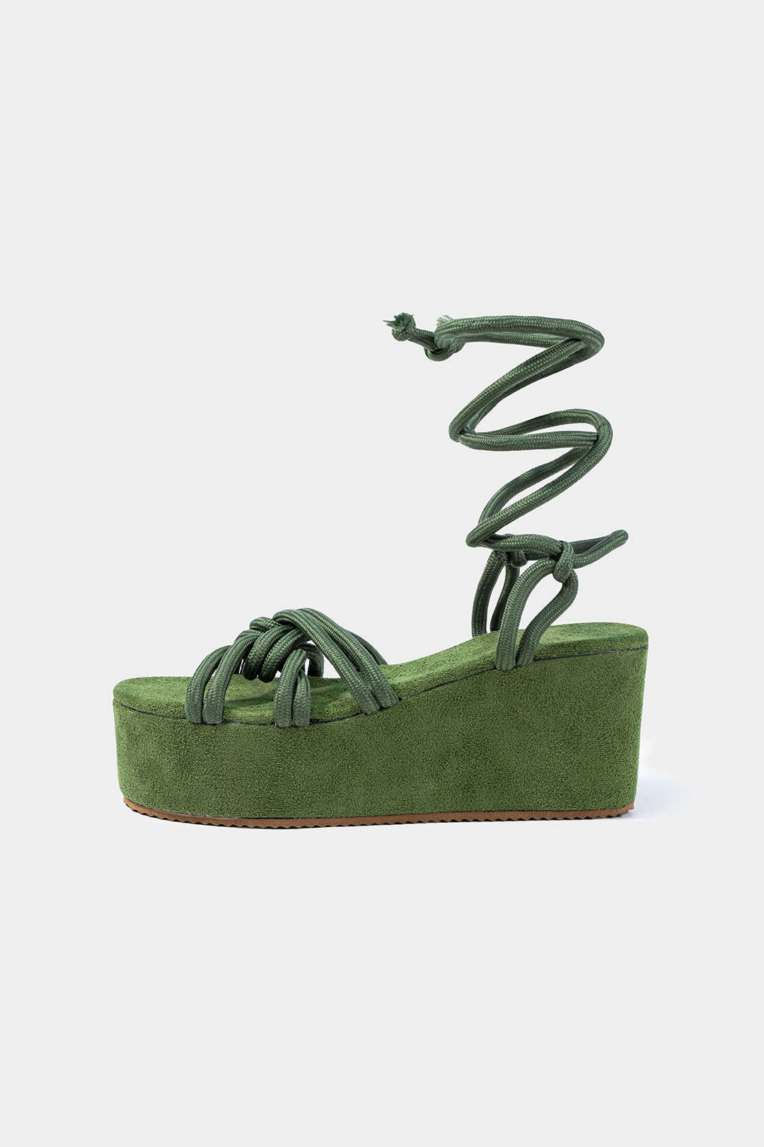 Tie-Up Open Toe Platform Flats Sandals - Image 9