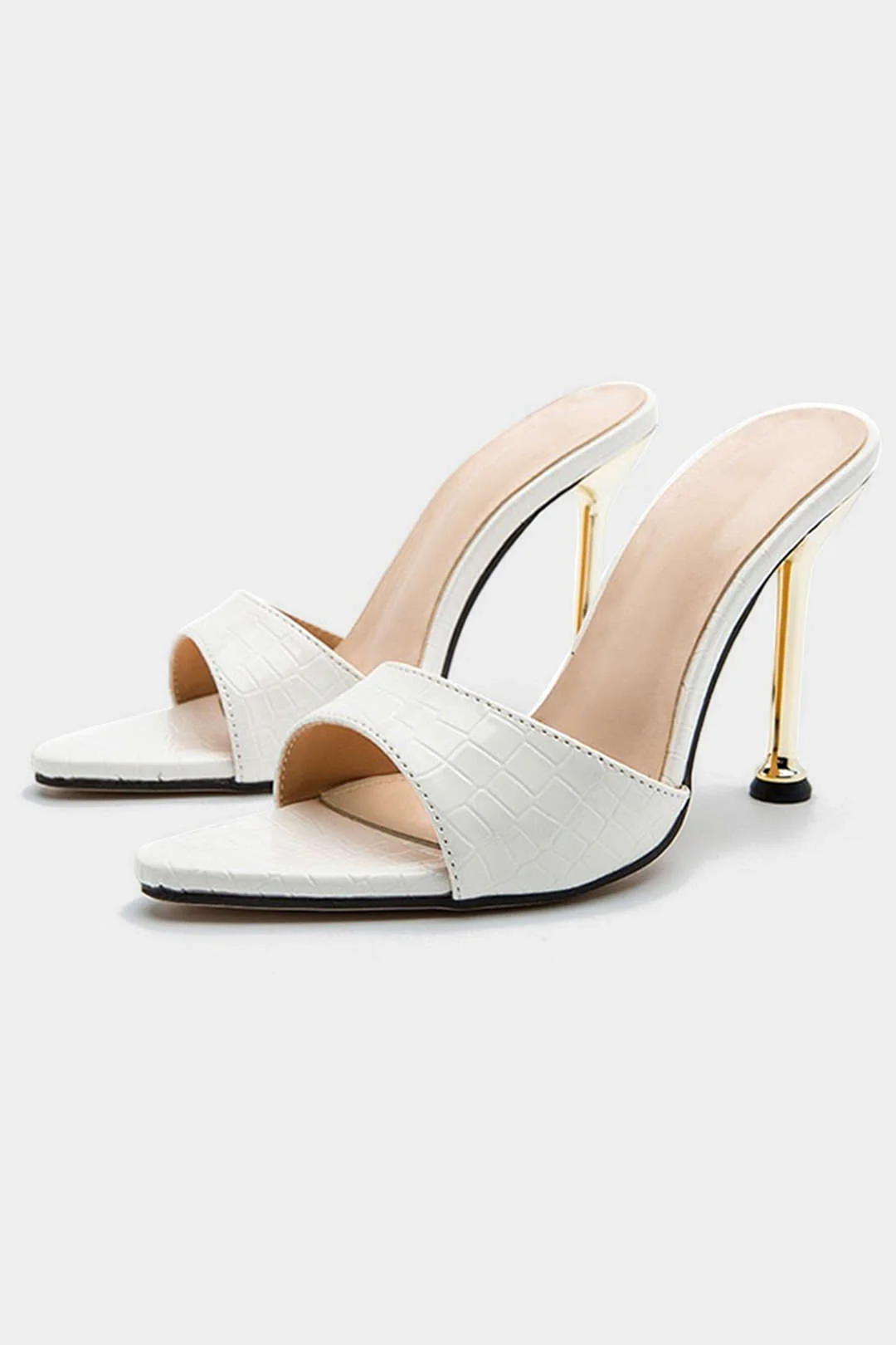 Open Pointed Toe Ankle-strapless High Heels - Image 11