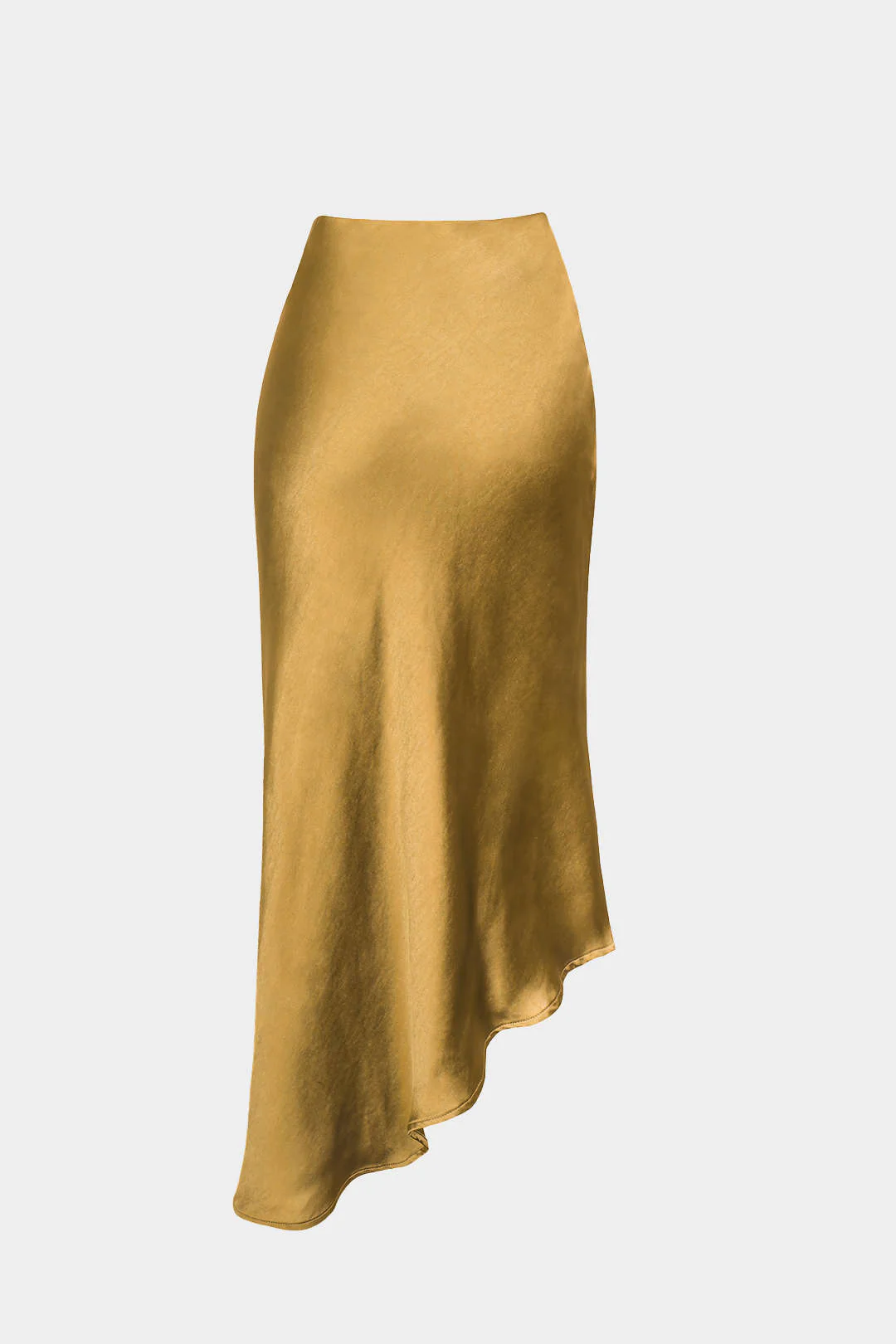 Asymmetric Hem Split Button Decor Skirt - Image 13