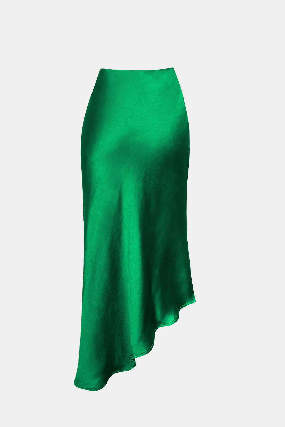 Asymmetric Hem Split Button Decor Skirt - Image 19