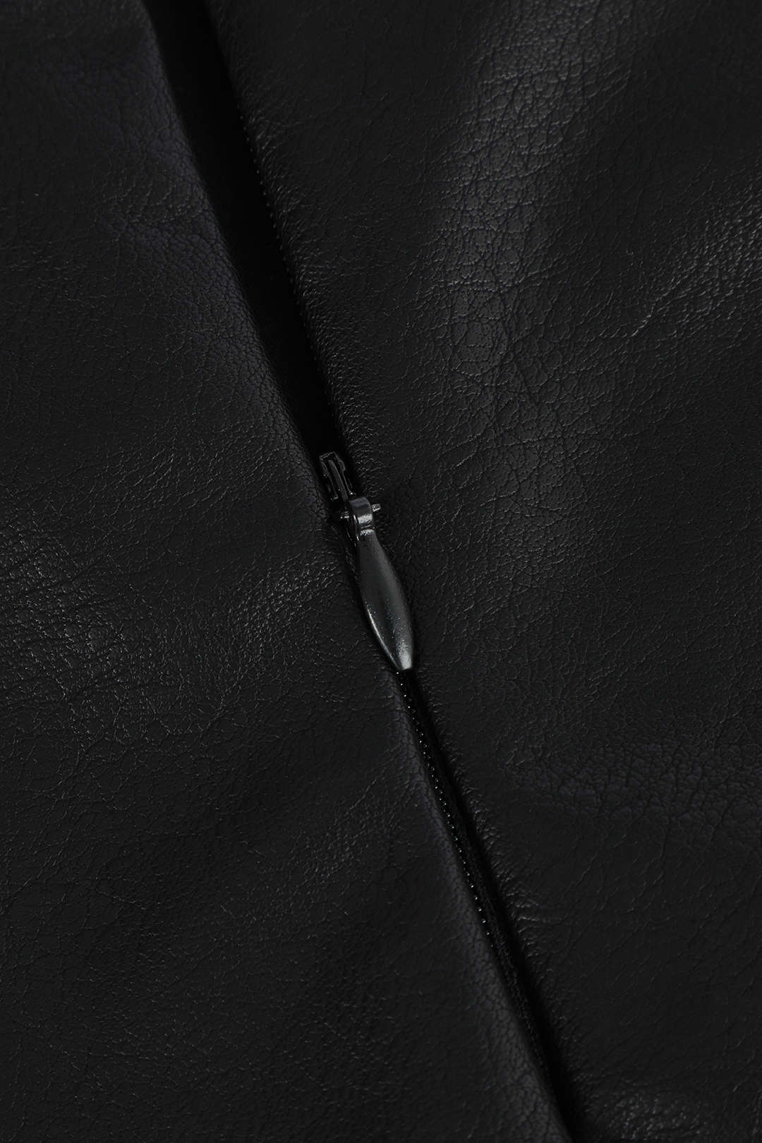 Contrast Pleated Faux Leather Midi Skirt - Image 8