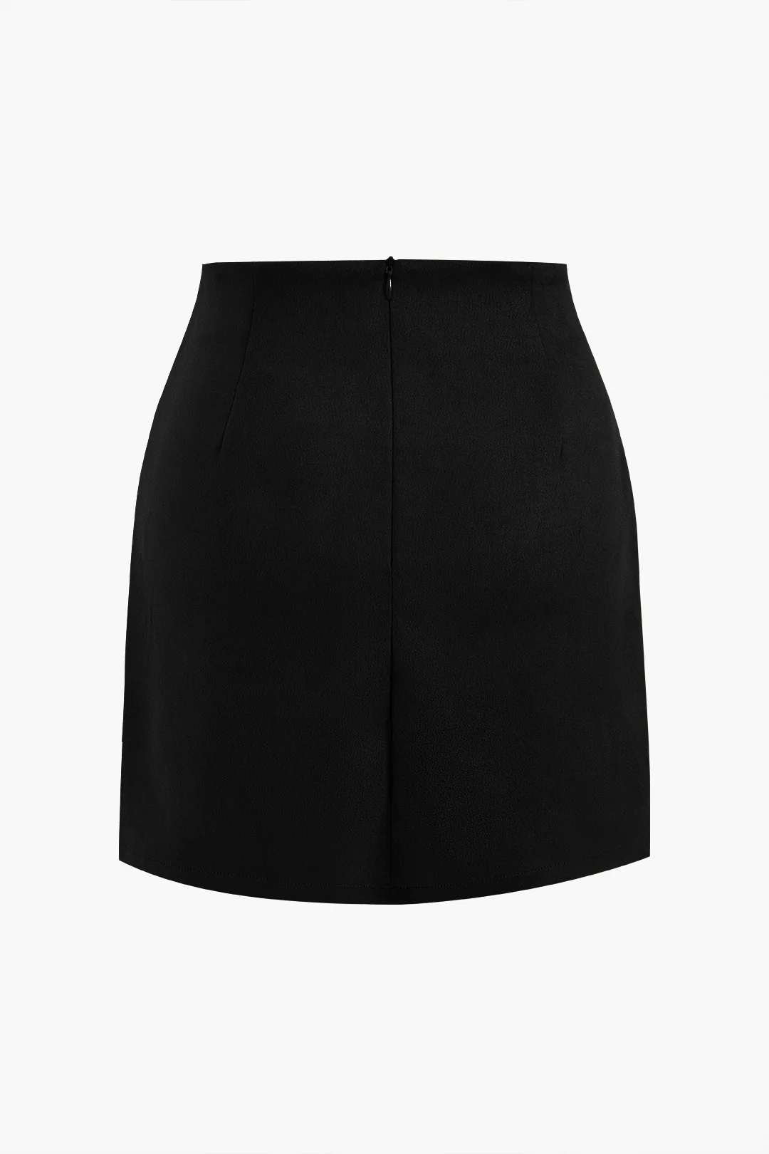 Linen Button Patchwork Pleated Skirt - Image 6