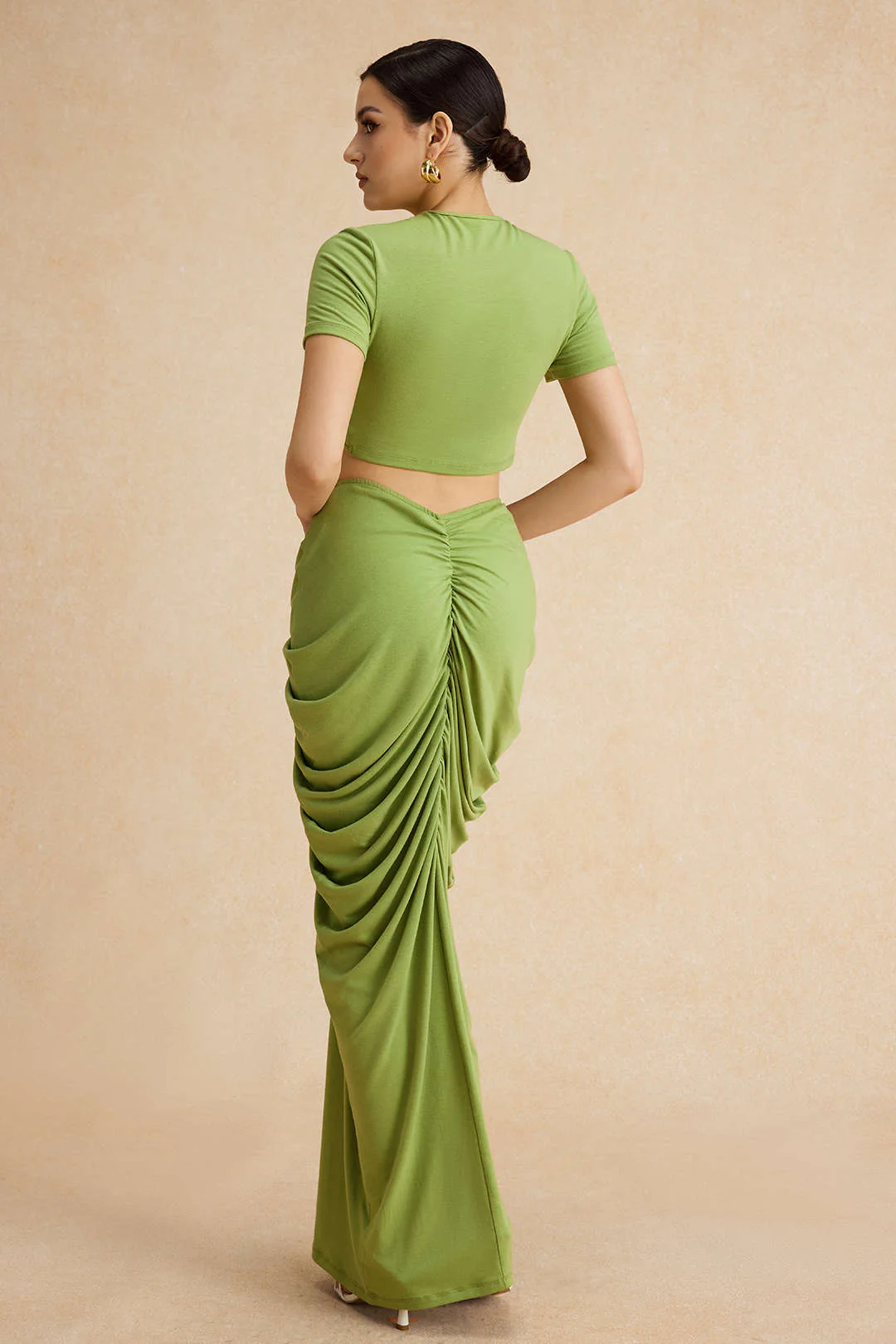 Metallic Decor Ruched Skirt - Image 8