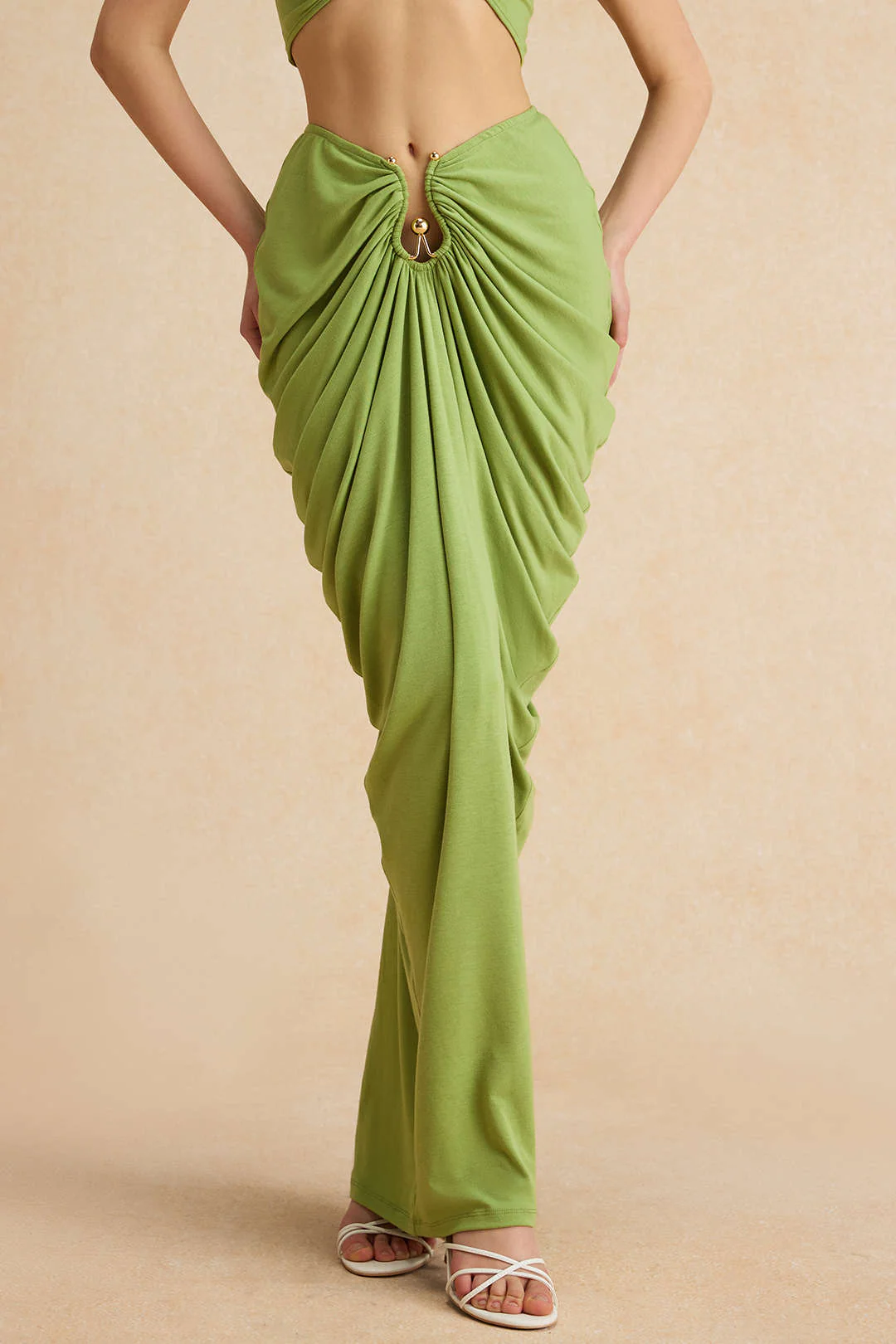 Metallic Decor Ruched Skirt - Image 9