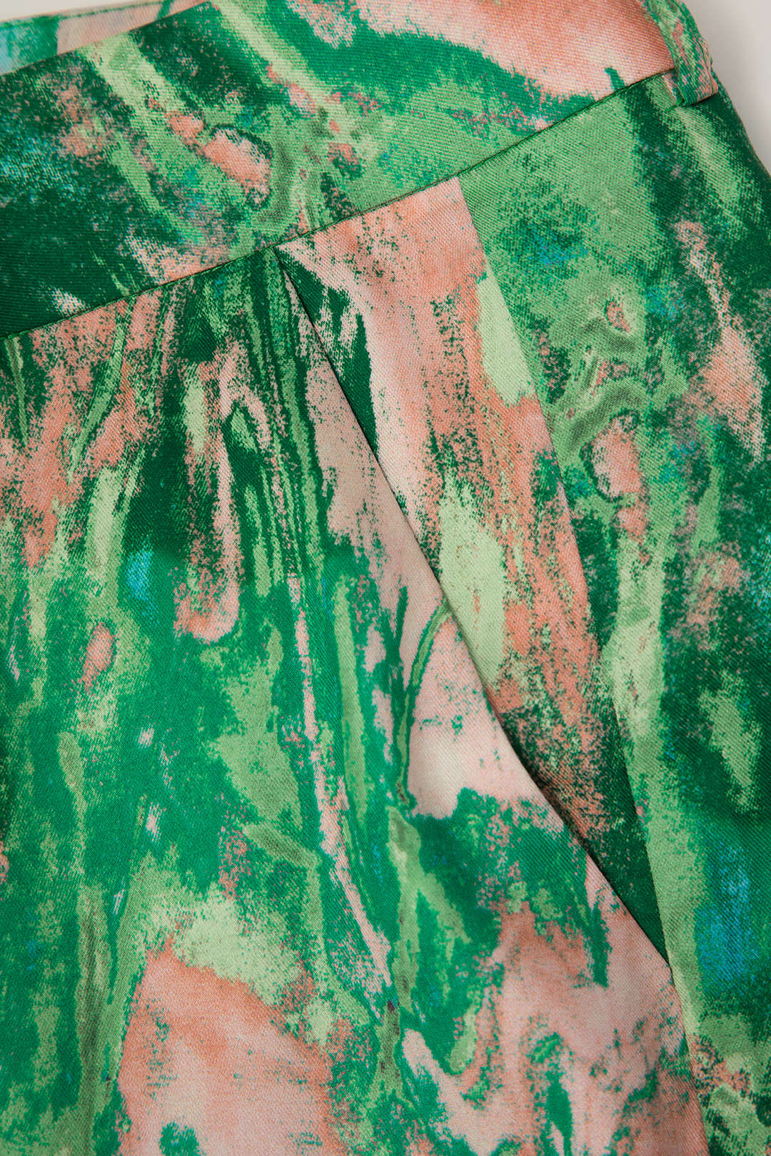 Marble Print High Waisted Full-length Straight Leg Pants - Image 10