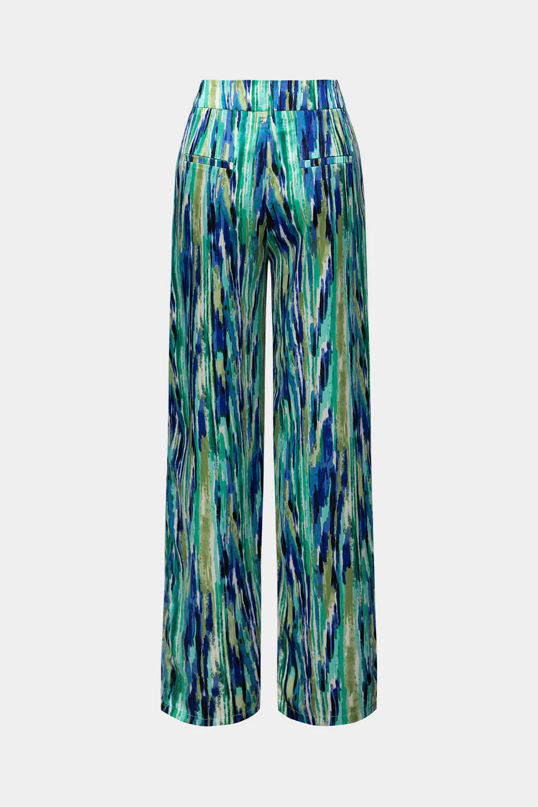 Marble Print High Waisted Full-length Straight Leg Pants - Image 14