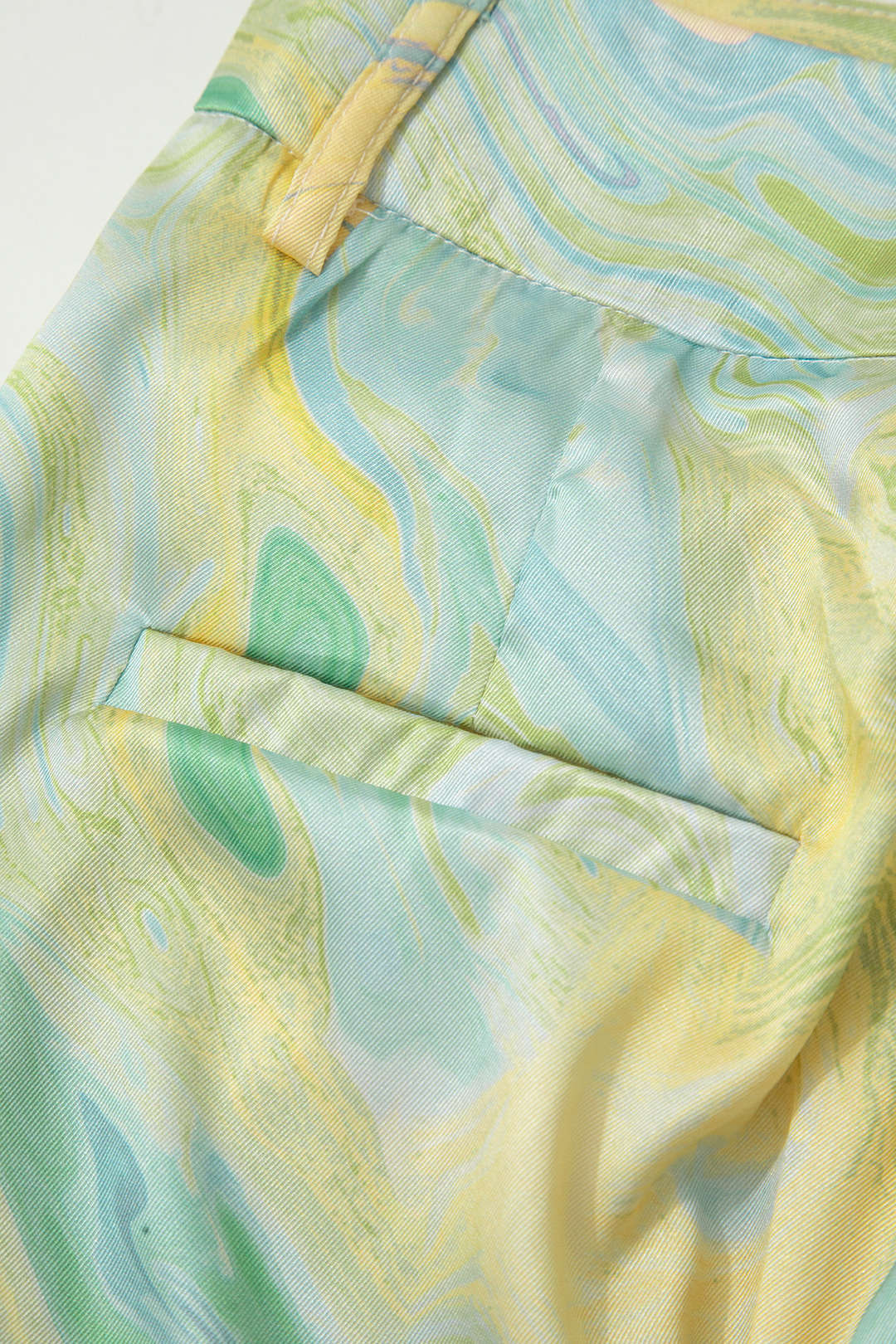 Marble Print High Waisted Full-length Straight Leg Pants - Image 22