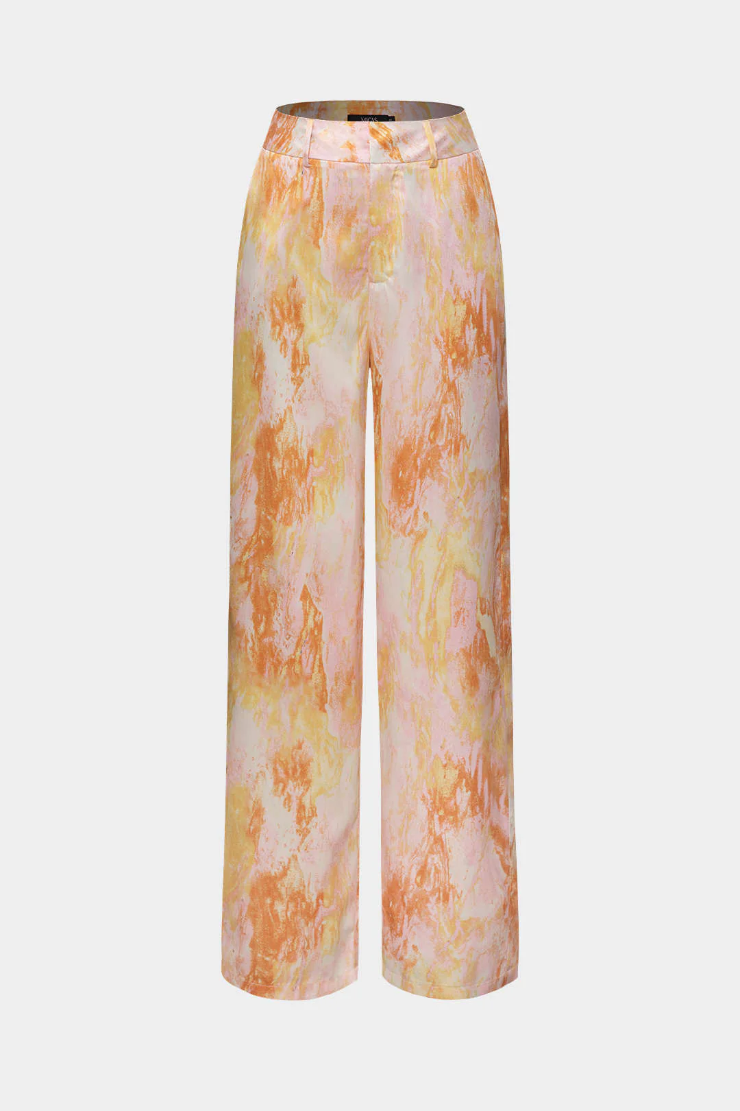 Marble Print High Waisted Full-length Straight Leg Pants - Image 23