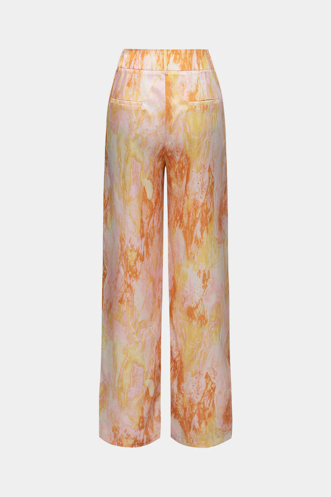 Marble Print High Waisted Full-length Straight Leg Pants - Image 24