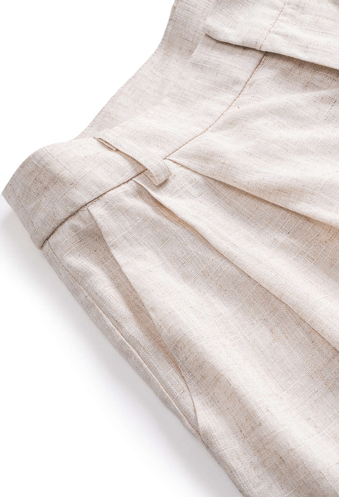 Linen Ruched High Waist Shorts - Image 4
