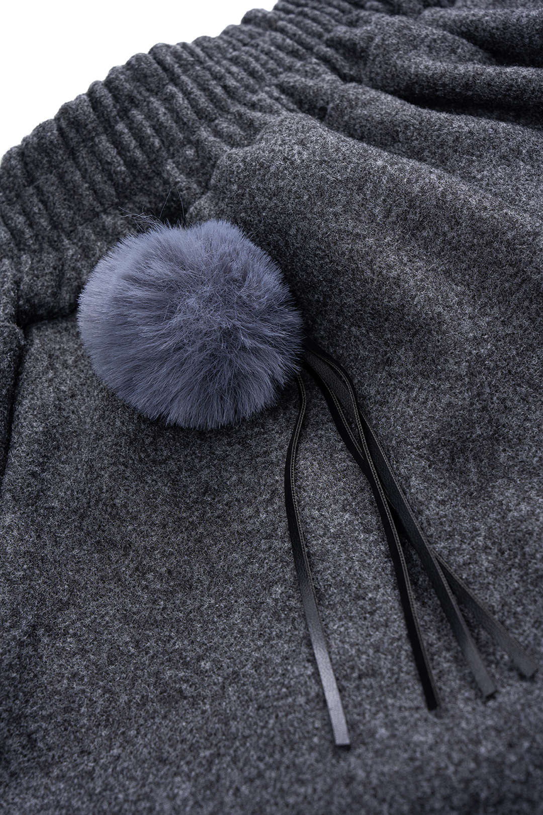 Fur Ball Pocket Wide Leg Shirred Waistband Shorts - Image 3