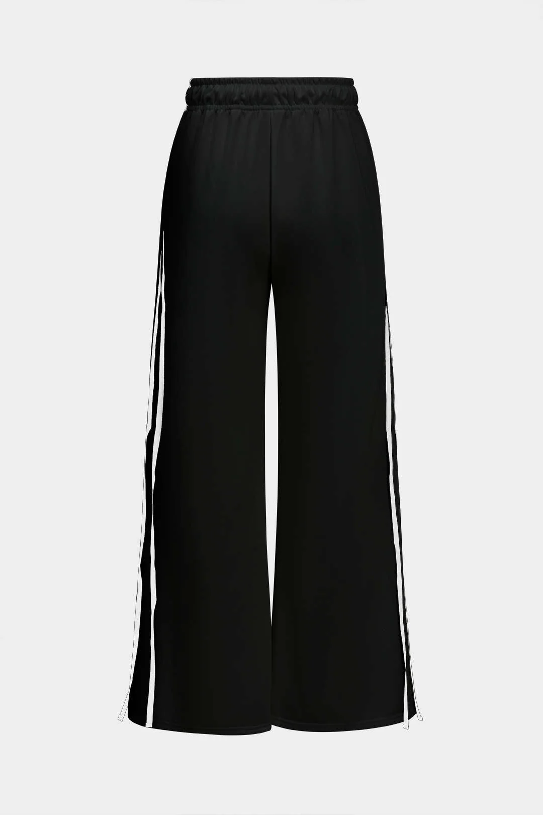 Contrast Tie-Up Wide Leg Trousers - Image 11