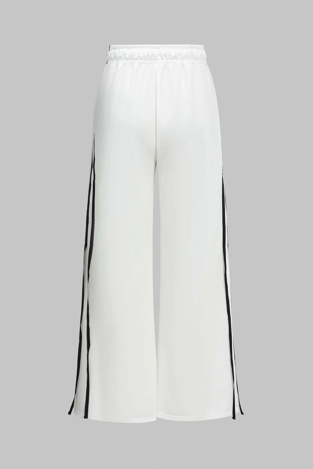 Contrast Tie-Up Wide Leg Trousers - Image 3