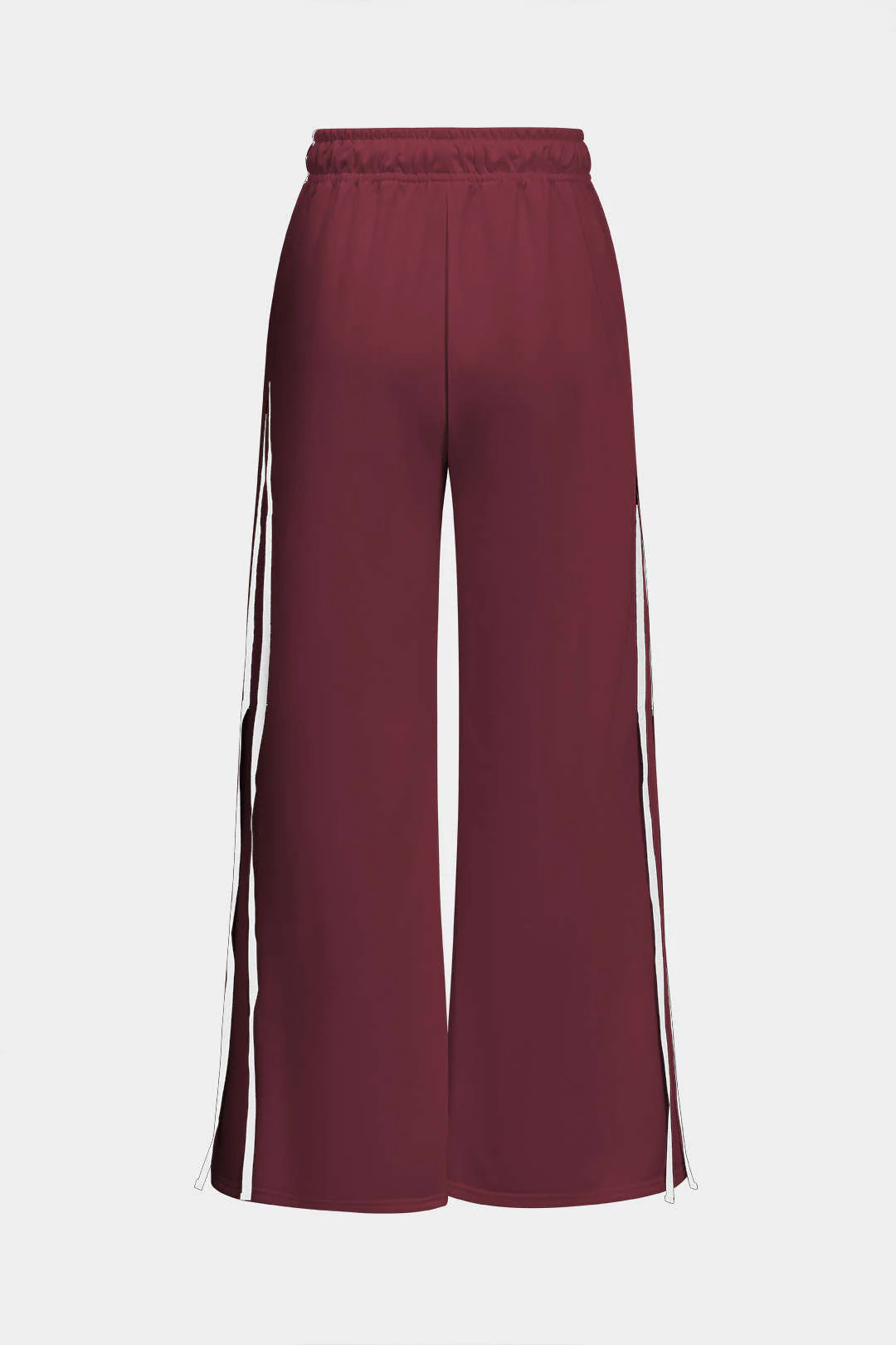 Contrast Tie-Up Wide Leg Trousers - Image 9