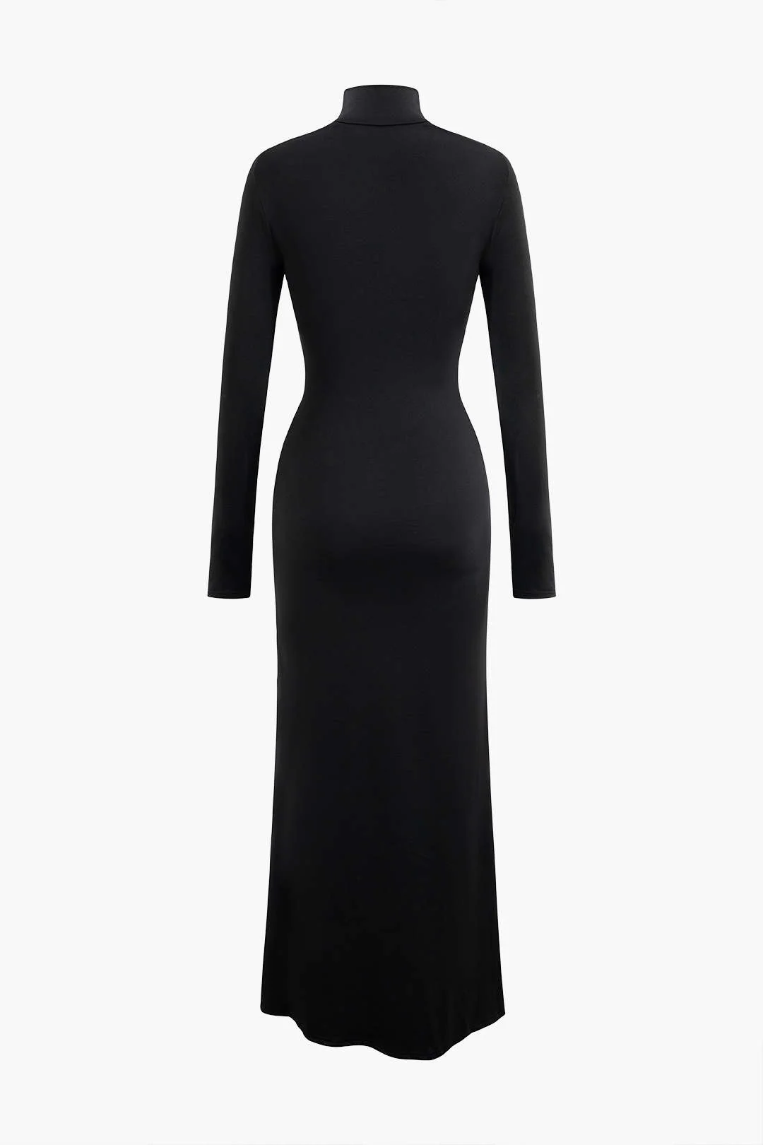 Body Print Turtle Neck Long Sleeve Maxi Dress - Image 10