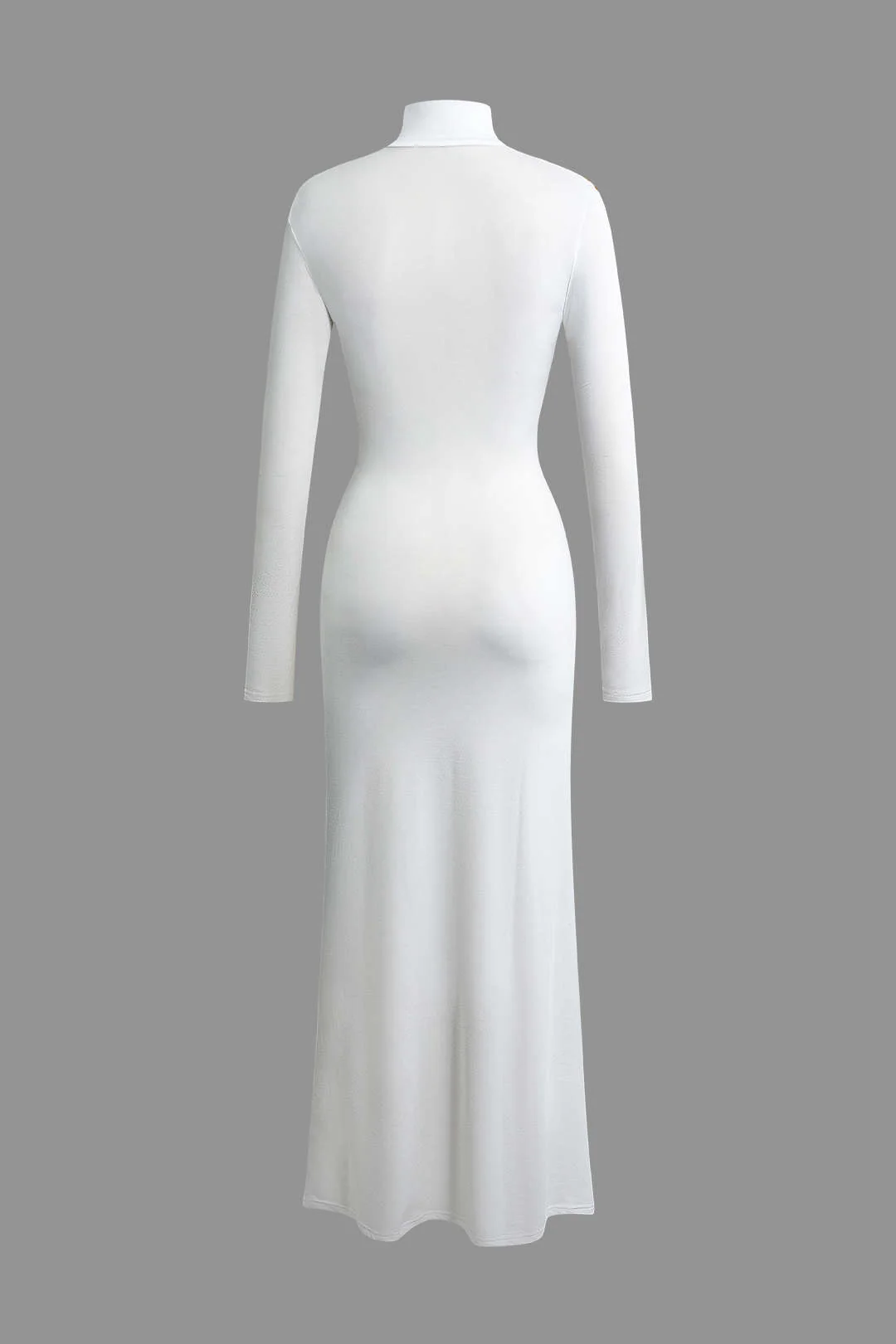 Body Print Turtle Neck Long Sleeve Maxi Dress - Image 6