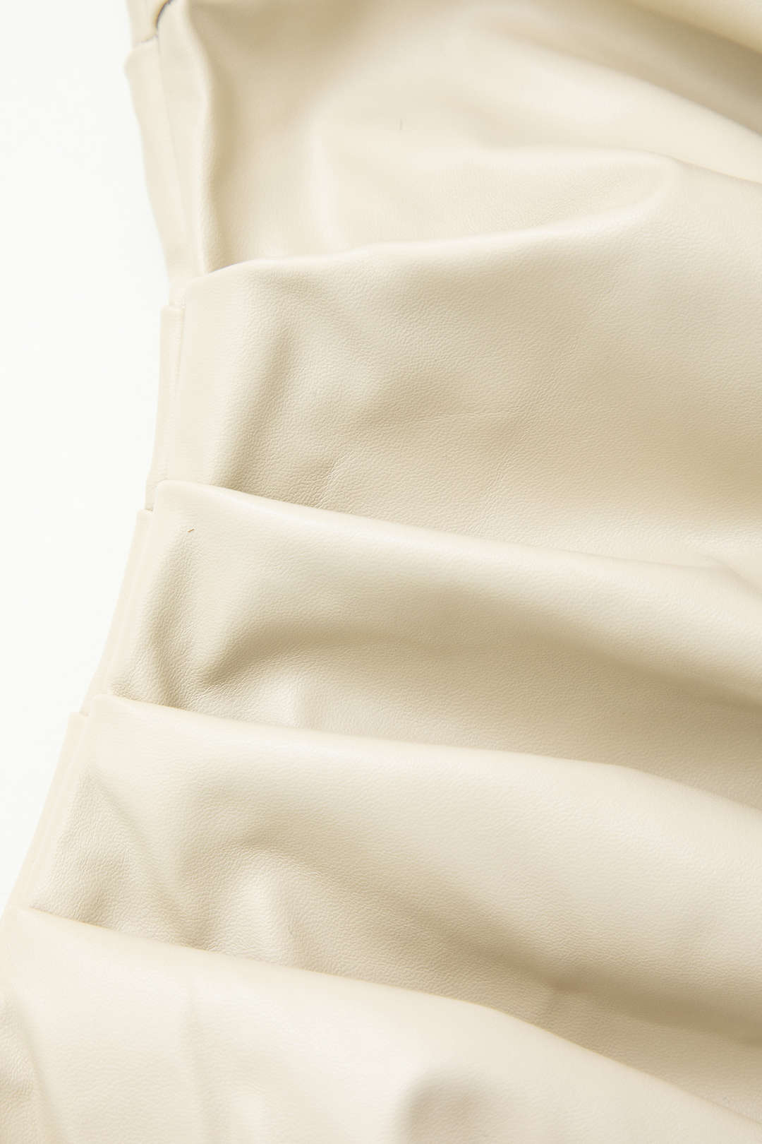 Asymmetric Faux Leather V-neck Gathered Mini Dress - Image 5