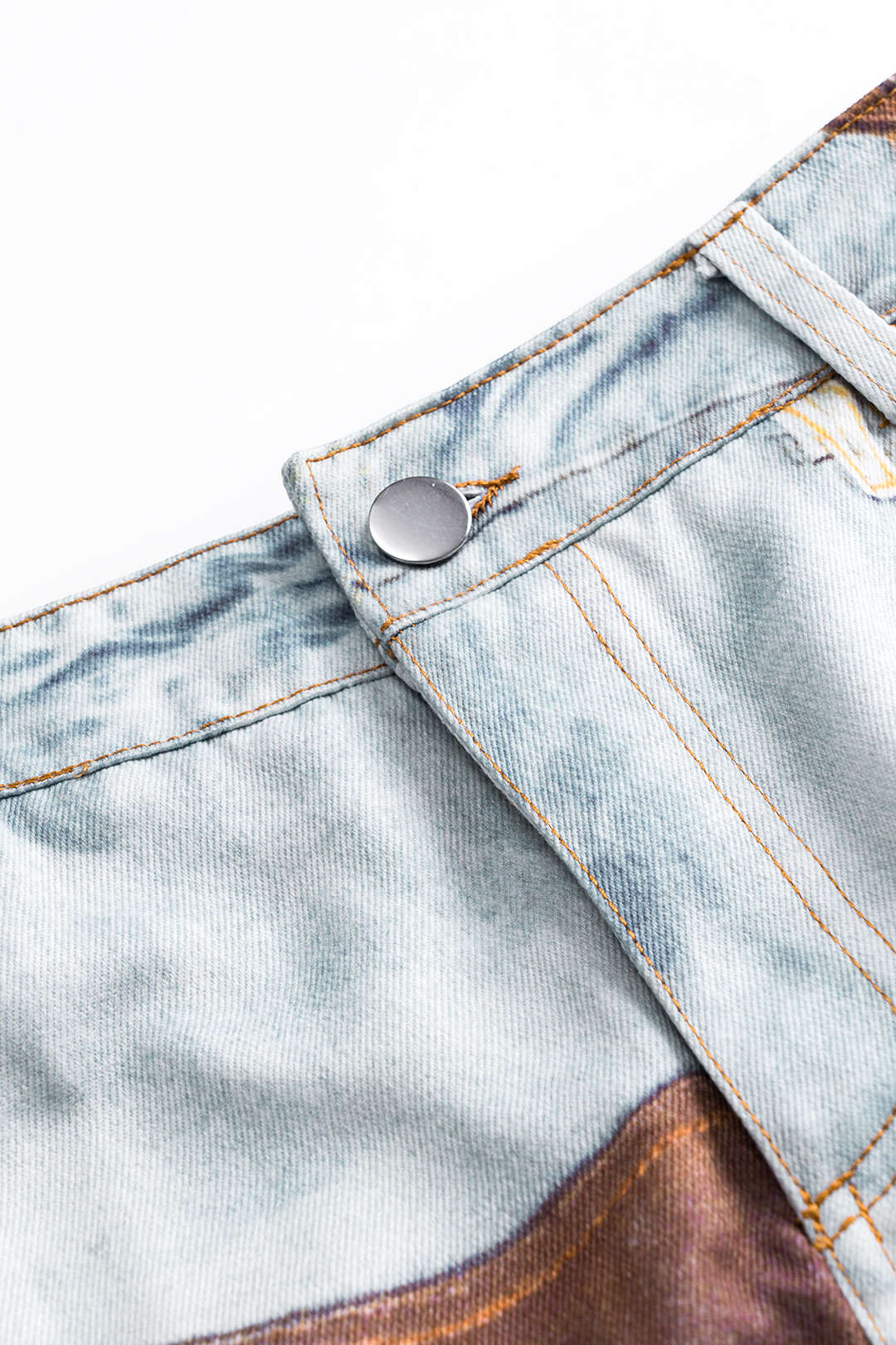 Abstract Print Ruched Button Pocket Skirt - Image 4