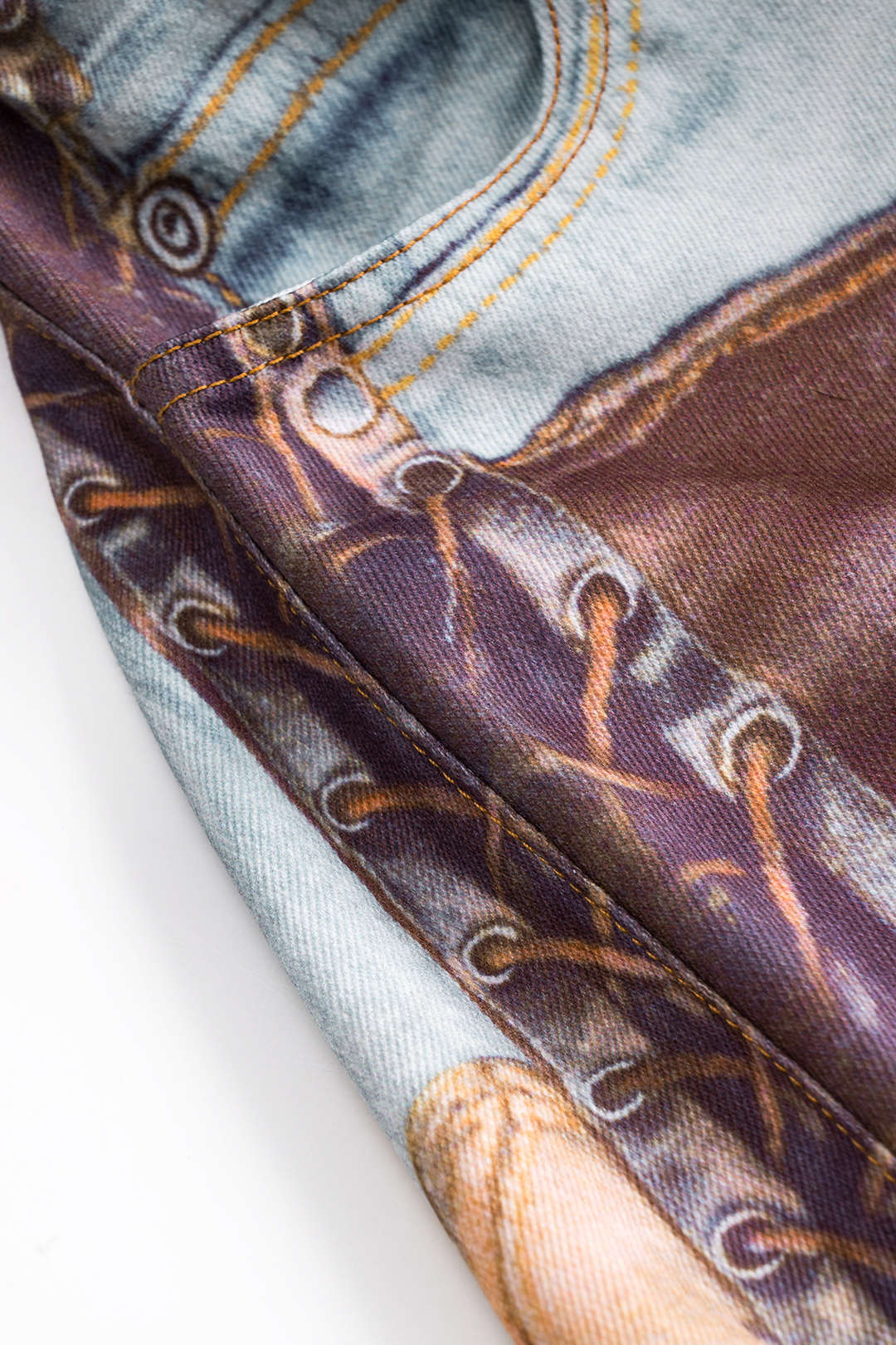 Abstract Print Ruched Button Pocket Skirt - Image 5