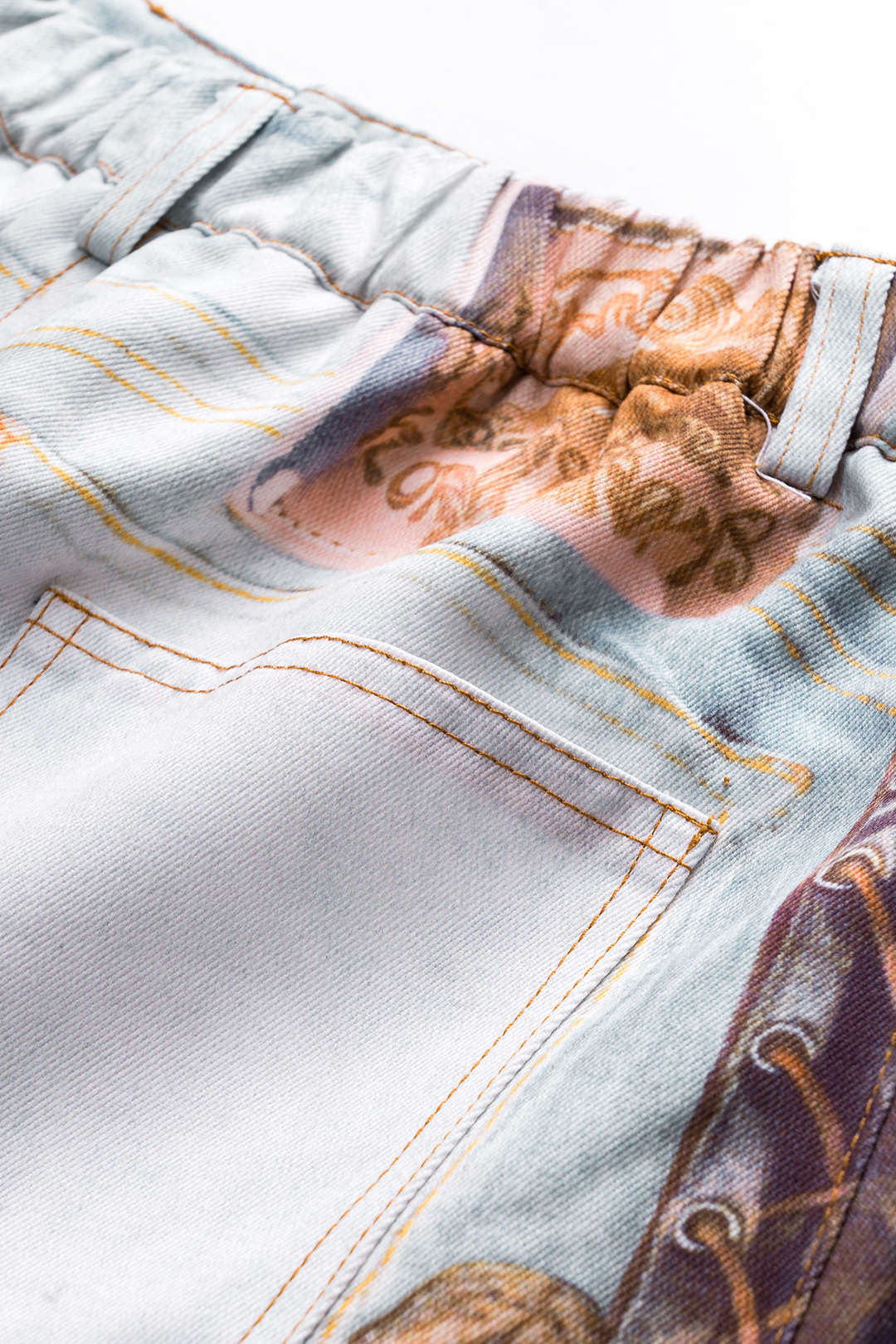 Abstract Print Ruched Button Pocket Skirt - Image 6