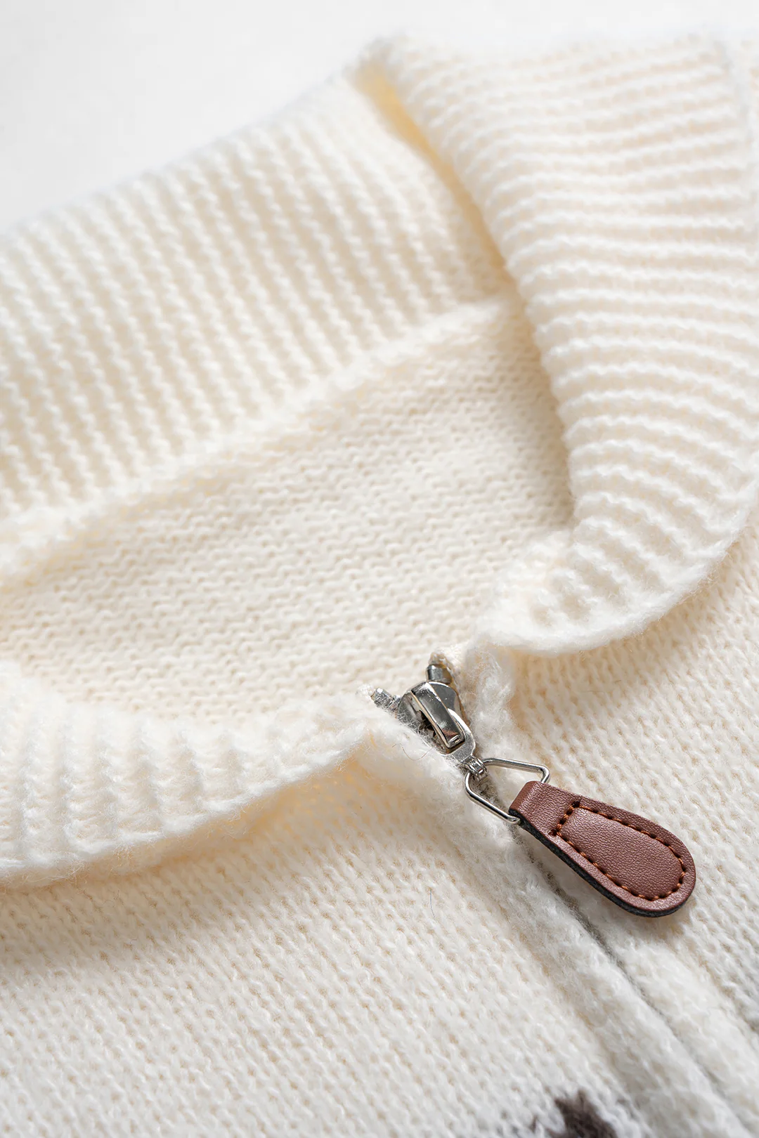 Knit Zipper Long Sleeve Cardigan - Image 4