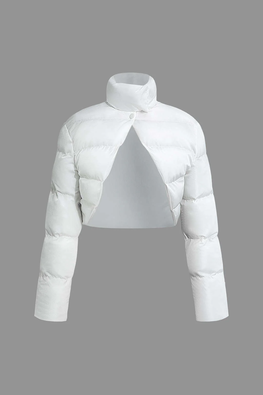 Stand Collar Cut Out Puffer Jacket - Image 12