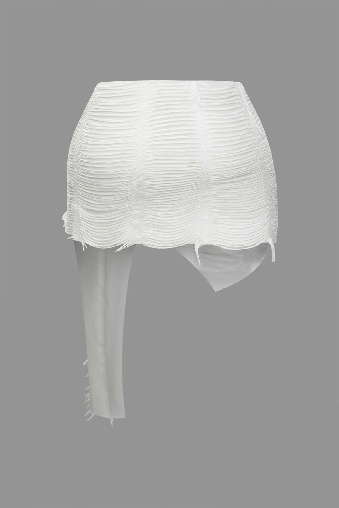 Plus Size Distressed Halter Cami Top And Asymmetrical Mini Skirt Set - Image 5