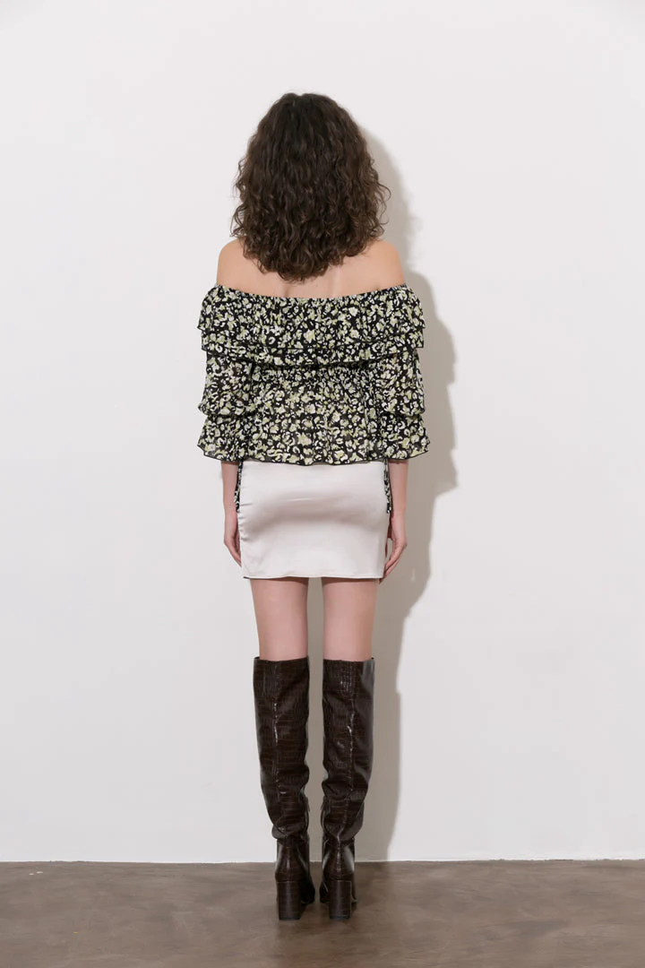 Off-The-Shoulder Chiffon Peplum Top - Image 3