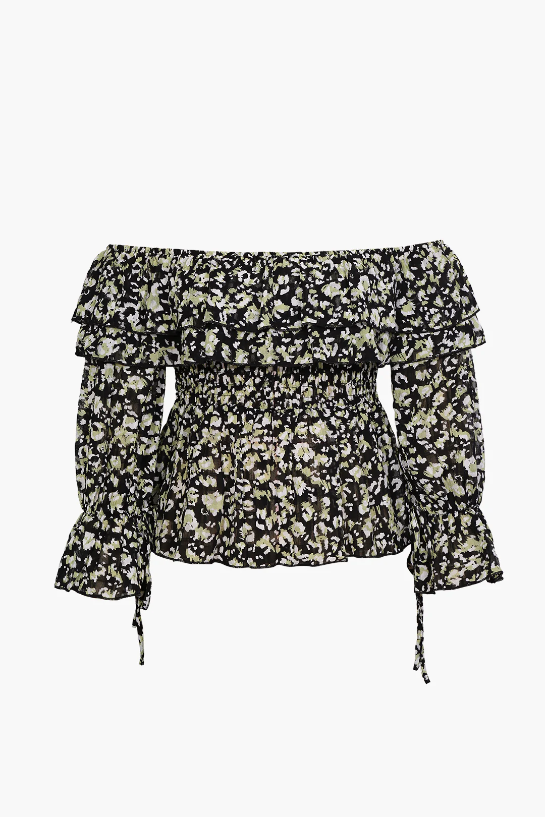 Off-The-Shoulder Chiffon Peplum Top - Image 4