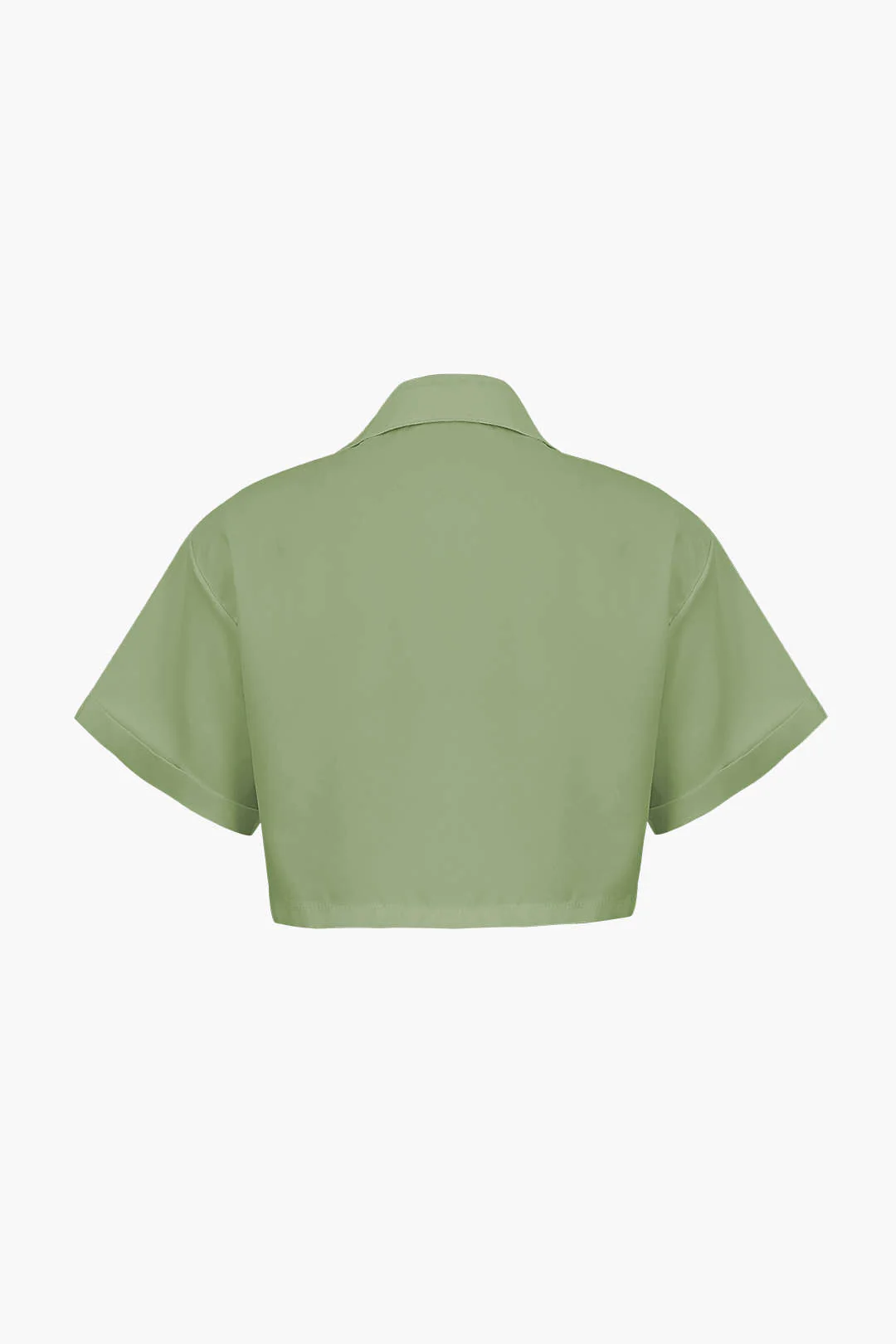 Basic Flap Pocket Twist Hem Shirt - Image 13