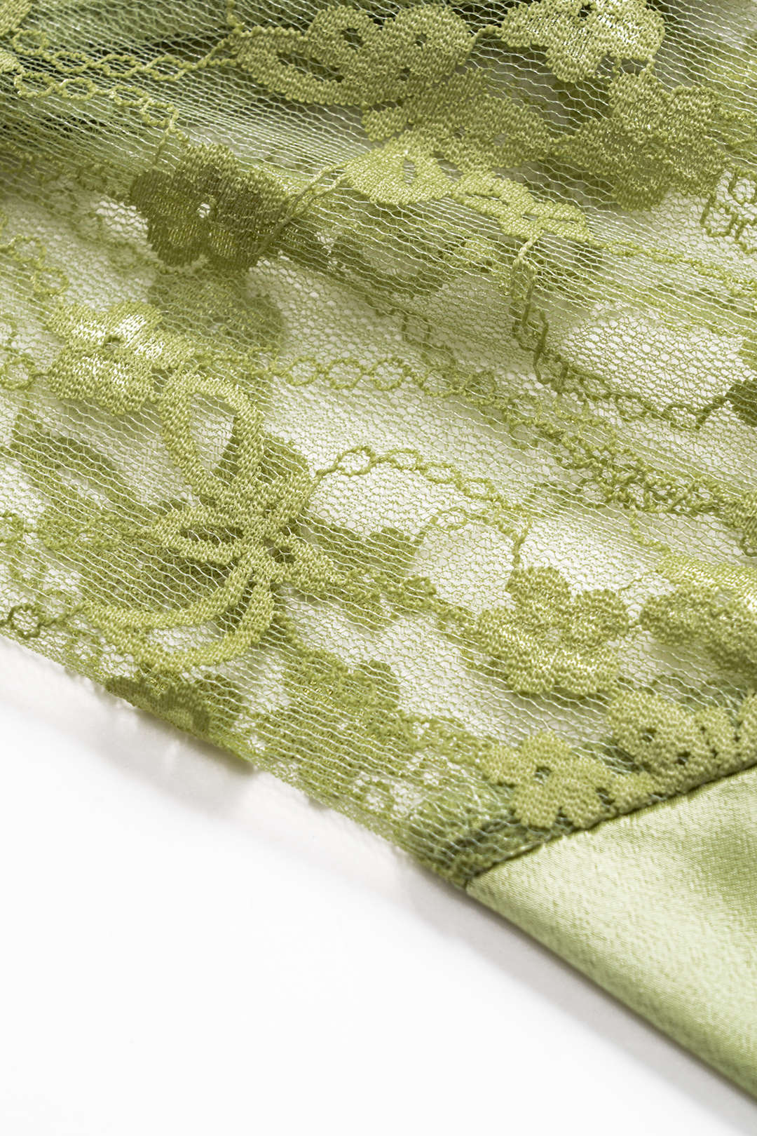 Satin Patchwork Tie Front Bell Sleeve Long-Sleeve Shirt - Image 4