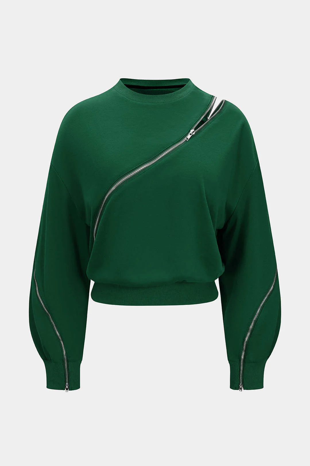 Round Neck Zipper Sweatshirt - Image 6