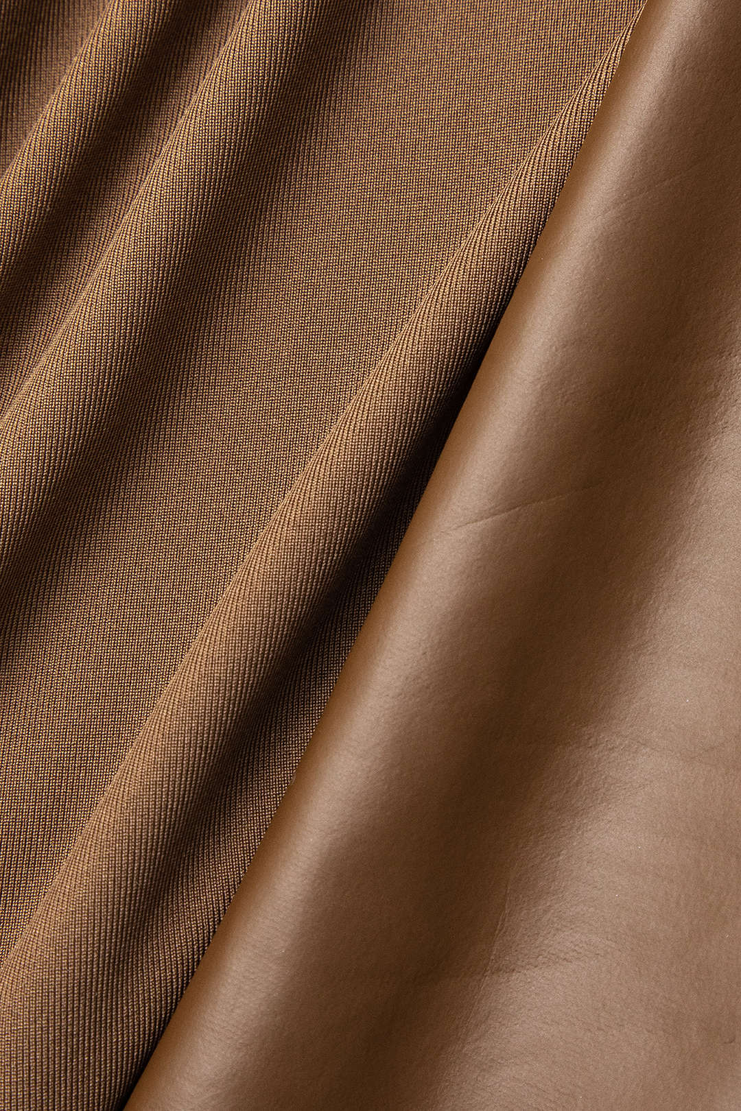 Mock Neck Faux Leather Paneled Long Sleeve Bodysuit - Image 8