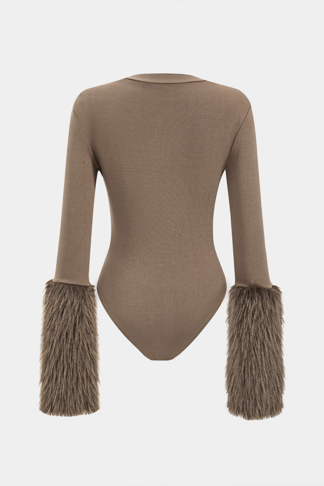 Patchwork Fur Long Sleeve Bodysuit - Image 5