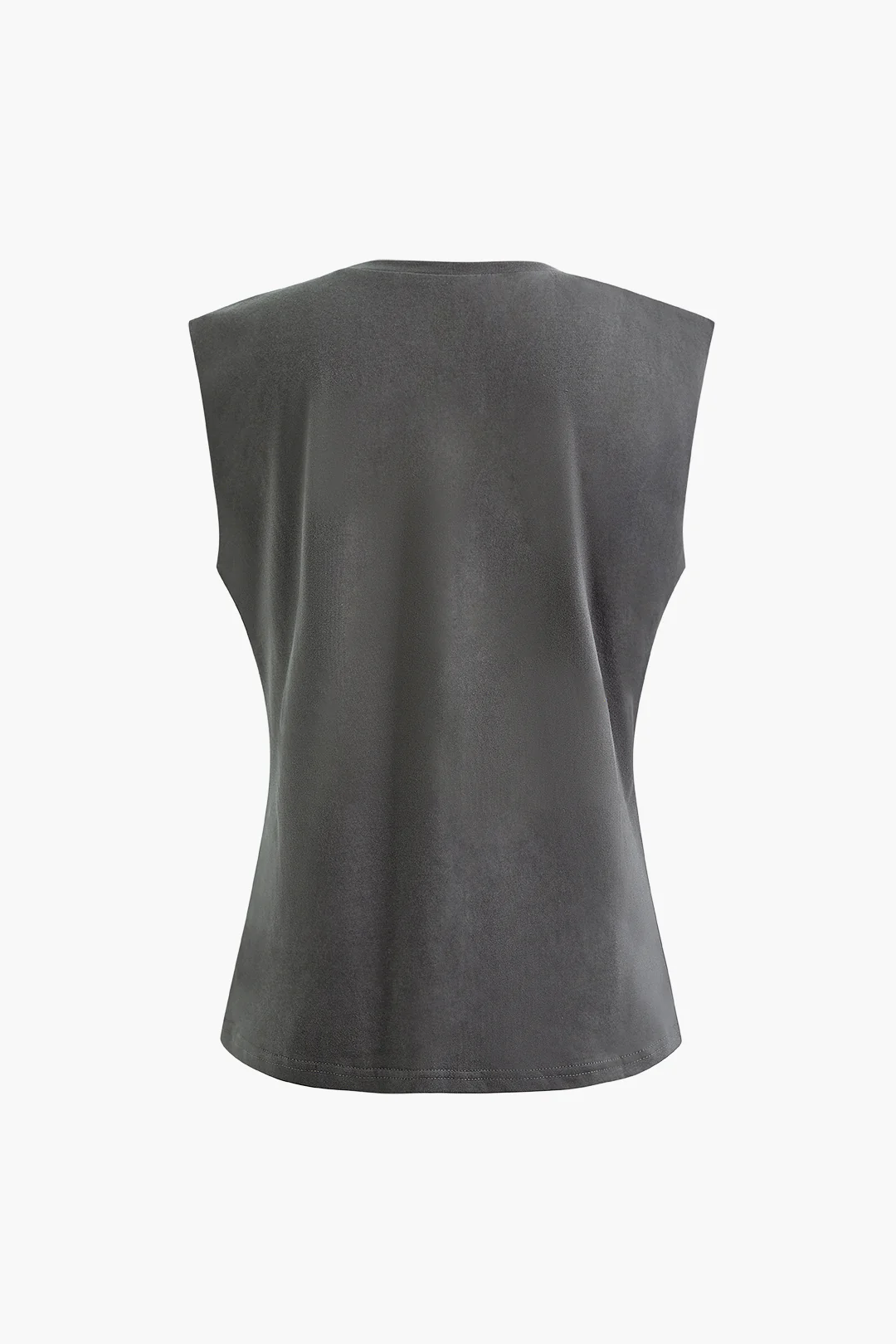 Basic Solid Sleeveless T-shirt - Image 3
