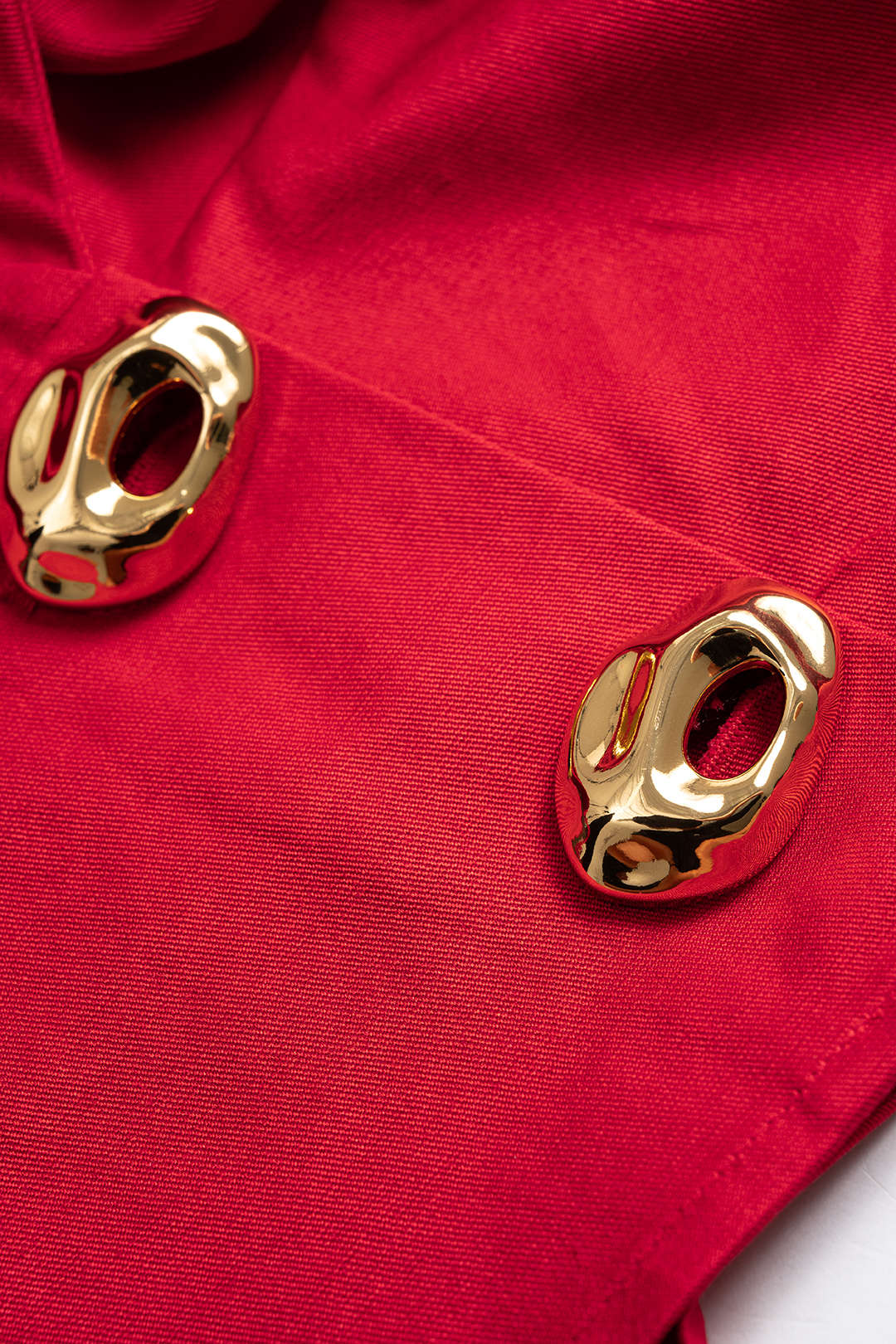 Asymmetrical Metallic Button Crossed Long-Sleeve Shirt - Image 3