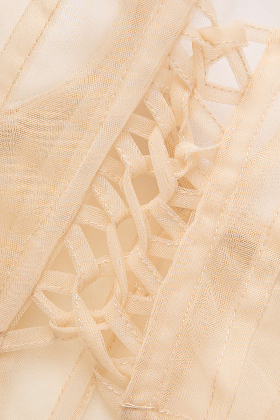 Tie Back Sheer Mesh Corset Strapless Top - Image 5